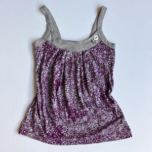 Y2K FANG Purple & Grey Tank Top with Buttons